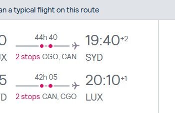 Full service flights from Luxembourg to AUSTRALIA / NEW
ZEALAND from €577