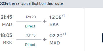 Direct flights from Madrid to Bangkok, THAILAND from
€467